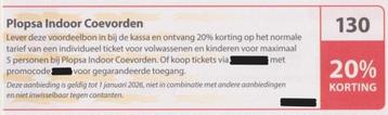 Plopsa Indoor Coevorden 20% korting. Postcodeloterij bon 130 beschikbaar voor biedingen