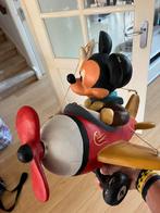 Vintage Disney Mickey Mouse Vliegtuig Speelgoed Hout Decorat, Antiek en Kunst, Ophalen