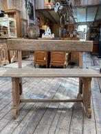 Landelijk Frans eiken bankje kerkbankje kinderbankje, Antiek en Kunst, Curiosa en Brocante, Ophalen