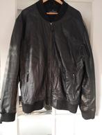 Zwarte Leren Bomberjack, Zwart, Overige maten, Ophalen of Verzenden, Gedragen