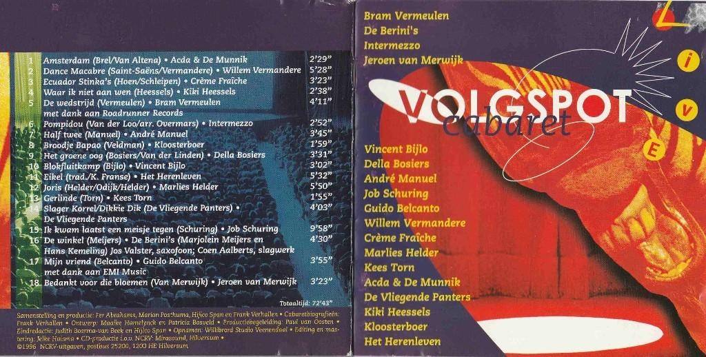 Volgspot Cabaret (1996), Ophalen of Verzenden, Zo goed als nieuw