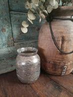 Brocante mooie goudkleurige vaas a windlicht, Overige materialen, ., Ophalen of Verzenden, Zo goed als nieuw