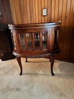 Ovaal theekastje/vitrine met afneembaar dienblad, Antiek en Kunst, Ophalen