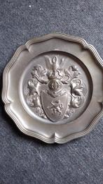 Tinnen bord familie wapen, Ophalen of Verzenden