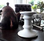 Witte kandelaar - keramiek - klassiek model, Huis en Inrichting, Overige materialen, Gebruikt, Wit, Ophalen of Verzenden