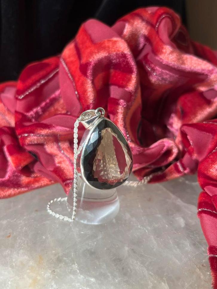 Rookkwarts XL hanger beschermt transformatie aura uniek moed, Sieraden, Tassen en Uiterlijk, Kettingen, Nieuw, Zilver, Bruin, Met edelsteen