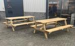 Picknick tafel 8 persoons 200cm geïmpregneerd grenenhout, Nieuw, Ophalen of Verzenden, Hout, Vierkant