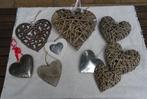 9 harten van metaal en hout., Ophalen of Verzenden