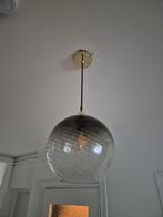 Plafondlamp (2 stuks) met geribbeld glas olijfgroen, Ophalen, Zo goed als nieuw, Glas, Minder dan 50 cm