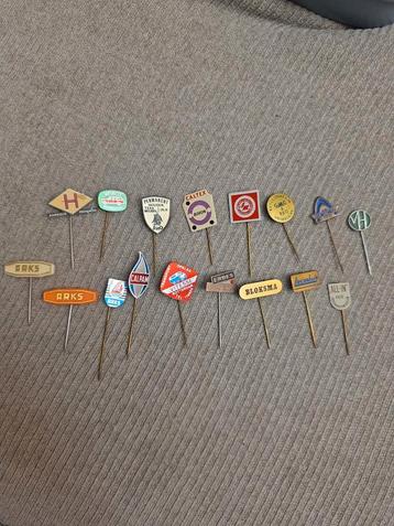 Vintage Reclame Pins - Olie, Auto, Techniek (17 stuks) beschikbaar voor biedingen