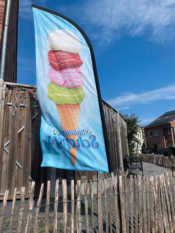 Beachvlag met ijzeren pin beschikbaar voor biedingen