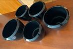 Mooie serie zwarte bloempotten voor binnen, Ophalen, Gebruikt, Zwart, Aardewerk of Porselein