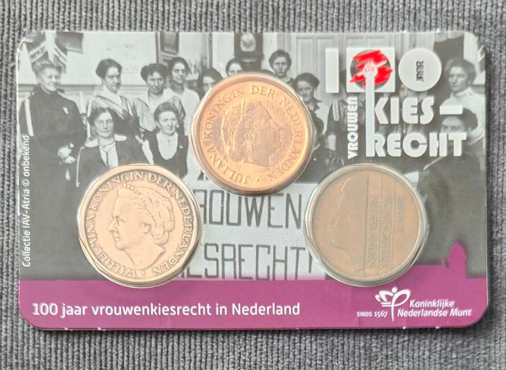 100 jaar vrouwenkiesrecht in Nederland 2019 in coincard, Postzegels en Munten, Munten | Nederland, Losse munt, 5 cent, Koningin Beatrix