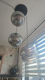 Set van 3 hanglampen met gerookt glas. bollampen, Ophalen, Zo goed als nieuw, Glas, Modern
