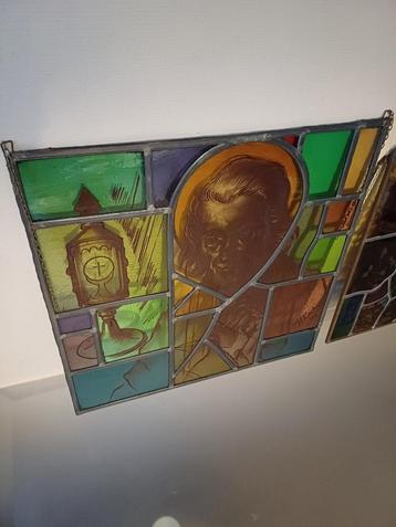 Glas-in-loodraam – Pastoor van Ars, door Hein Kocken 1934  beschikbaar voor biedingen