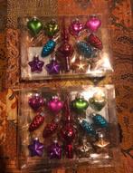 2 setjes piek ballen kerst kleur hart ster mini klein boom, Diversen, Kerst, Ophalen of Verzenden, Gebruikt