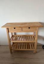 IKEA Förhöja Roltafel Berken - Keukenblad, Huis en Inrichting, Tafels | Sidetables, Ophalen, Gebruikt, 50 tot 100 cm, Overige houtsoorten