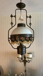 Antieke hanglamp / petroleumlamp-stijl met bloemenfranje – A, Ophalen