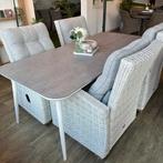 Moderne Wicker Tuinset –4 verstelbare stoelen ZGAN TWV €2250, Tuin en Terras, Tuinsets en Loungesets, Verzenden, ., Zo goed als nieuw