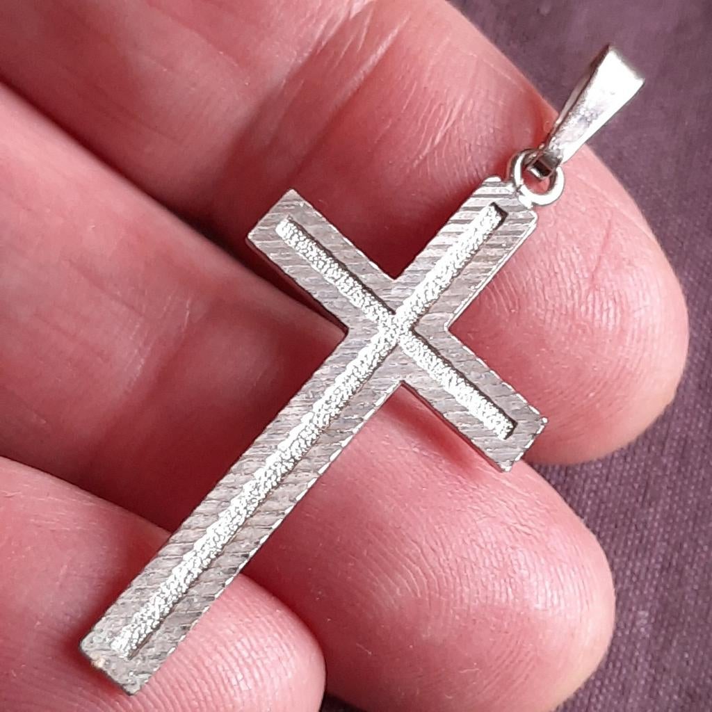 Rooms Katholiek Kruisje Silver Plated Crucifix, Verzenden, Zilver, Overige materialen