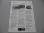 REL 013 Reliant Scimitar GTE 3 litre, folder, Gelezen, Overige merken, Ophalen of Verzenden