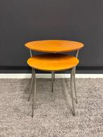 2 bijzettafels, Minder dan 55 cm, Gebruikt, Ovaal, Hout