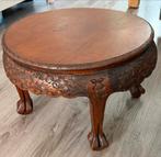 Houten Salon Tafeltje met Houtsnijwerk, Ophalen of Verzenden