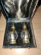 Antieke peper en zout stel in luxe case, Antiek en Kunst, Ophalen of Verzenden