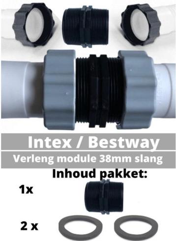 2x Intex/ Bestway verlengadapter - 38mm zwembadslang beschikbaar voor biedingen