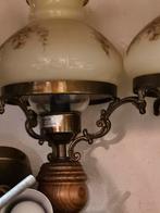 2 Vintage Tafellamp met Glazen Kap, Huis en Inrichting, Gebruikt, Glas, Vintage, Ophalen of Verzenden