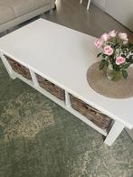 Salontafel wit met manden, Huis en Inrichting, Tafels | Salontafels, 100 tot 150 cm, Zo goed als nieuw, Minder dan 50 cm, Rechthoekig