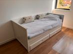 Bed met onderschuifbed, Ophalen, 90 cm, Eenpersoons, Wit