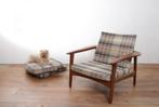 Vintage Design Fauteuil Teak + nieuwe stoffering naar wen, Huis en Inrichting, Fauteuils, Vintage,60th, 75 tot 100 cm, Gebruikt