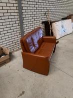 Nette Prominent bank bruin leer. Wegens verhuizing te koop!, Ophalen, Gebruikt, 150 tot 200 cm, Tweepersoons