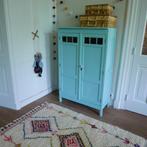 Vintage kledingkastje met ruitjes kinderkamer, Ophalen, Gebruikt, 50 tot 70 cm, 105 cm of meer