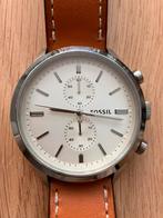 Fossil Horloge (gebrokenwit kleur wijzerplaat), Sieraden, Tassen en Uiterlijk, Horloges | Heren, Overige merken, Leer, Staal, Polshorloge