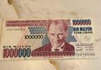 Turkse 1.000.000 Lira Bankbiljet, Postzegels en Munten, Ophalen of Verzenden, Los biljet