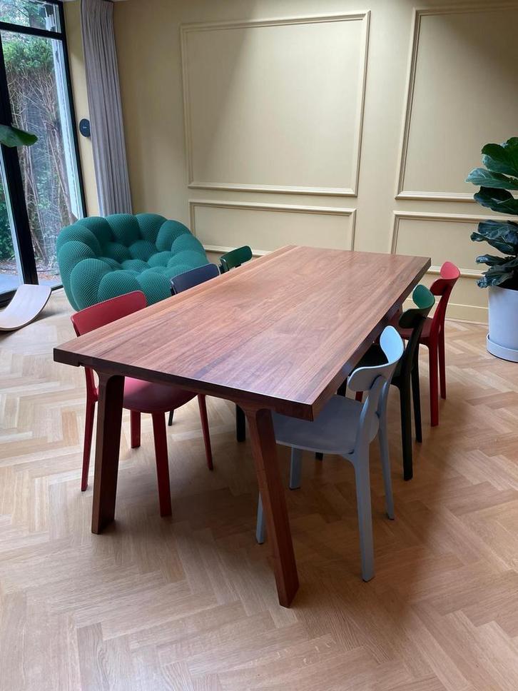 Montis Doble massief walnoten design tafel (200cm x 90cm), Huis en Inrichting, Tafels | Eettafels, Zo goed als nieuw, 50 tot 100 cm