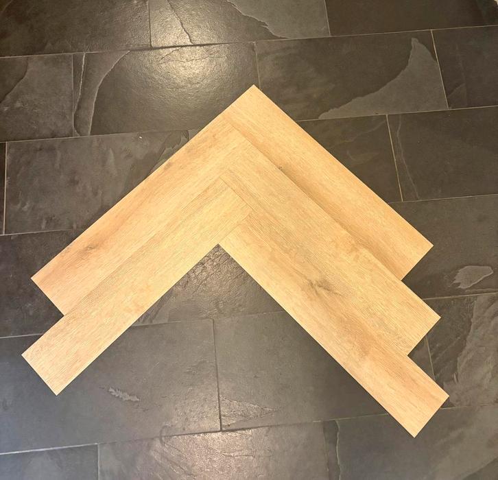Therdex PVC Visgraat 13,92 m2 blank eiken, Huis en Inrichting, Stoffering | Vloerbedekking, Nieuw, Vinyl, Overige kleuren, 10 tot 25 m²