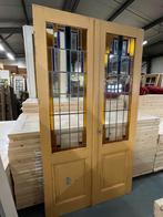 Set openslaande deuren met glas in lood 220x121cm., Antiek en Kunst, Ophalen