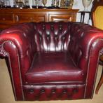 Chesterfield fauteuil oxblood red, Ophalen, Chesterfield, Zo goed als nieuw, 75 tot 100 cm