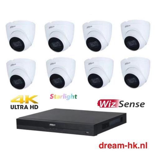 8MP Dahua 8CH HDCVI Starlight camera set/DVR + 8x camera's, Audio, Tv en Foto, Videobewaking, Nieuw, Buitencamera, Ophalen of Verzenden