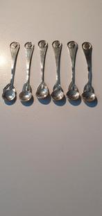 Set van 6 theelepeltjes met zilveren munten, Ophalen, Zilver