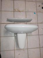 Vintage wastafel Sphinx incl planchet & zuil, Doe-het-zelf en Verbouw, Sanitair, Ophalen of Verzenden, Gebruikt, Steen, Wastafel