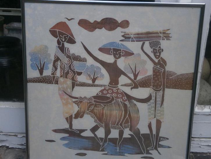 Mooi stukje Indonesische Kunst: Sumatra BUKIT WALANG, Antiek en Kunst, Kunst | Schilderijen | Klassiek, Ophalen of Verzenden