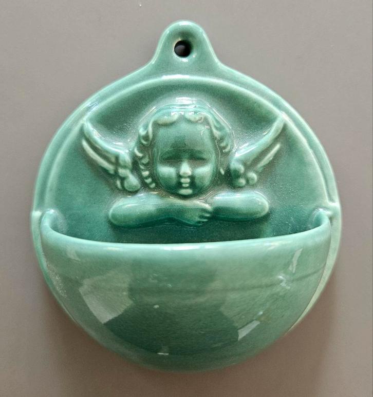 Goebel Wijwaterbakje Engel Groen, Antiek en Kunst, Antiek | Keramiek en Aardewerk, Ophalen of Verzenden