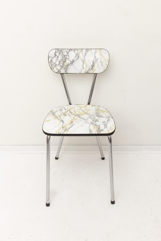 Formica marmerprint stoel vintage, Huis en Inrichting, Stoelen, Gebruikt, Eén, Overige materialen, Overige kleuren, Ophalen