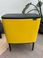 Gele Brabantia Prullenbak - 3 Compartimenten, Ophalen, Gebruikt, Met pedaal, 50 tot 75 cm