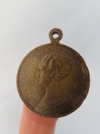 Koperen herinnering medaille Wilhelmina - 1928, Antiek en Kunst, Curiosa en Brocante, Ophalen of Verzenden