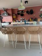 Barkruk rotan sklum keuken 75cm, Ophalen, 60 tot 90 cm, Zo goed als nieuw, Metaal